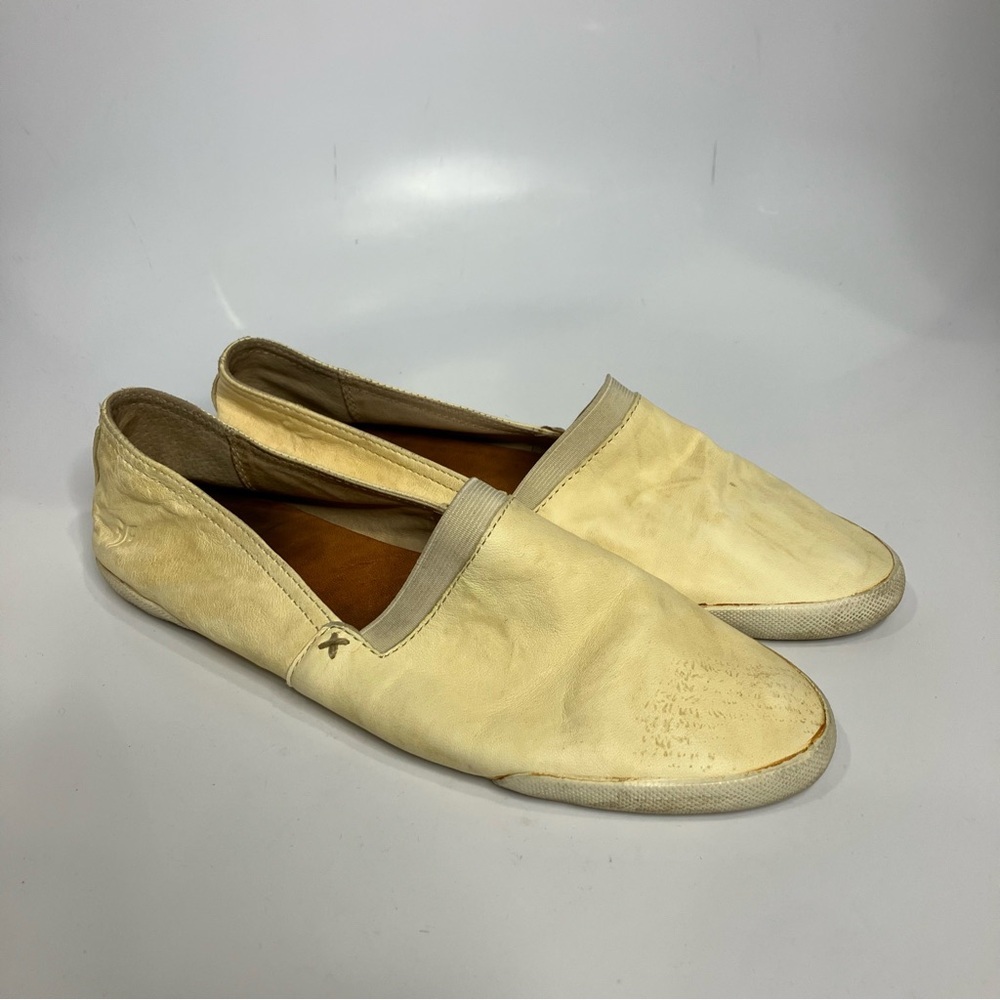 Frye Melanie slip on shoes flats off white cream soft leather women’s‎ size 10